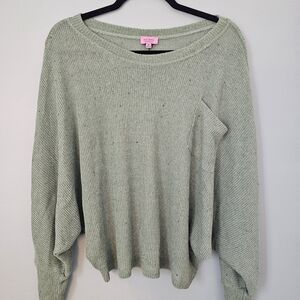 Light Green Sweater w/ Front Pocket